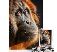 Puzzle da 1000 pezzi con ritratto di orango giocattolo decorazione da parete ottimo regalo per i giochi gioco pratico con poster abbinato e foglio di quiz dimensioni 38x52cm