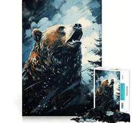 Puzzle da 1000 pezzi con ritratto di orso,ideale per ragazzi Gioco divertente e stimolante per il tempo libero,perfetto per le festività (38x26cm)