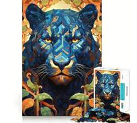 Puzzle da 1000 pezzi con ritratto di pantera e fiore per adolescenti, ideale per migliorare la memoria, senza stress, con design e assemblaggio rilassanti, un regalo speciale (38x26cm)