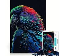 Puzzle da 1000 pezzi con ritratto di pappagallo vintage per adulti, ideale per migliorare la memoria e alleviare l'ansia, con bordi netti, perfetto come decorazione da parete (38x52cm)