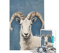 Puzzle da 1000 pezzi con ritratto di pecora bighorn Giocattolo avvincente per coltivare la pazienza giochi rilassanti educativi e di apprendimento ideale come regalo di Babbo Natale segreto (50x75cm)