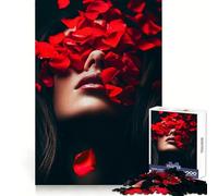 Puzzle da 1000 pezzi con ritratto di petali di rosa per adulti, gioco di logica intelligente, divertimento casual, bordi lisci, decorazione da parete (38x26cm)
