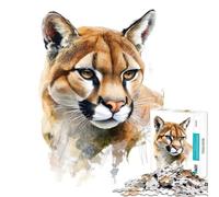 Puzzle da 1000 pezzi con ritratto di puma ad acquerello Un gioco avvincente per coltivare la pazienza Divertimento assicurato Perfetto come regalo di compleanno (dimensioni 38x26cm)