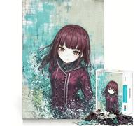 Puzzle da 1000 pezzi con ritratto di ragazza anime e sfondo testurizzato Gioco di concentrazione mentale con bordi lisci e taglio di precisione Attività coinvolgente per serate tranquille (38x52cm)