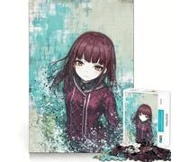 Puzzle da 1000 pezzi con ritratto di ragazza anime e sfondo testurizzato,ideale per adulti Gioco di memoria e allenamento della mente Taglio laser per un incastro perfetto