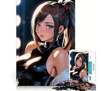 Puzzle da 1000 pezzi con ritratto di ragazza anime,gioco di concentrazione mentale,design a incastro preciso,sfida interattiva per il cervello per la casa (38x26cm)