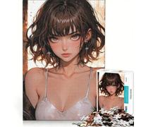 Puzzle da 1000 pezzi con ritratto di ragazza anime, ideale per adolescenti, perfetto come gioco per famiglie, decorazione da parete o per rafforzare l'amore tra le coppie 50x75cm