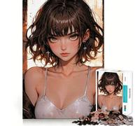 Puzzle da 1000 pezzi con ritratto di ragazza anime,ideale per stimolare la concentrazione e creare un puzzle divertente,tagliato al laser per un incastro perfetto Attività per rafforzare il legame