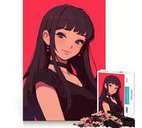 Puzzle da 1000 pezzi con ritratto di ragazza anime per adulti,divertente gioco di memoria,facile da assemblare,sicuro e adatto a tutta la famiglia (50x75cm)