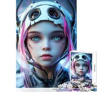 Puzzle da 1000 pezzi con ritratto di ragazza cyberpunk,giocattoli antistress,ottimo regalo per giochi impossibili,allena il tuo cervello e le tue mani,dimensioni 50x75cm