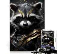 Puzzle da 1000 pezzi con ritratto di Rocket Raccoon per adulti, gioco di logica fine, per il tempo libero, con bordi definiti, oggetto da collezione (38x26cm)