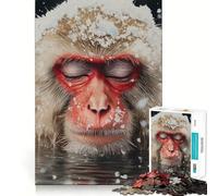 Puzzle da 1000 pezzi con ritratto di scimmia delle nevi per adolescenti, stimola la memoria, rilassante, taglio premium, sorpresa di compleanno (38x26cm)