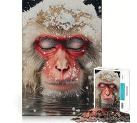 Puzzle da 1000 pezzi con ritratto di scimmia delle nevi per adulti, gioco di logica mentale, ideale per momenti di relax, con taglio preciso, regalo di Natale (50x75cm)