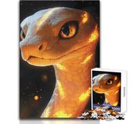 Puzzle da 1000 pezzi con ritratto di serpente luminoso, per adulti, gioco creativo di risoluzione dei problemi, idea regalo memorabile e sentita, dimensioni 38x26cm