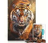 Puzzle da 1000 pezzi con ritratto di tigre per ragazzi, stimolante per la mente e il tempo libero, con bordi precisi, regalo originale 38x26cm