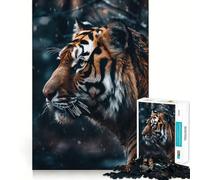 Puzzle da 1000 pezzi con ritratto di tigre per ragazzi, stimolante per la mente e il tempo libero, con bordi precisi, regalo originale 38x26cm