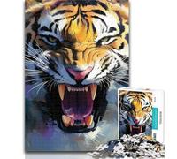 Puzzle da 1000 pezzi con ritratto di tigre, puzzle da 1000 pezzi per adulti e adolescenti, interazione genitore-figlio per età dai 14 anni in su, 26x38cm