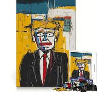 Puzzle da 1000 pezzi con ritratto di Trump in stile street art per adolescenti, ideale per stimolare la mente, rilassare e godersi il tempo libero Taglio preciso Un regalo perfetto (38x26cm)