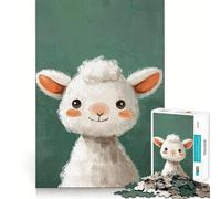 Puzzle da 1000 pezzi con ritratto di un allegro alpaca,gioco di squadra preciso e divertente,stimolante per la mente,ideale per momenti di relax e come regalo di Natale (38x52cm)