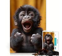 Puzzle da 1000 pezzi con ritratto di un gorilla cucciolo,gioco di assemblaggio,stimolante per la mente,rilassante,regalo di compleanno (38x52cm)