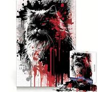 Puzzle da 1000 pezzi con ritratto di un persiano a pelo lungo, ideale per ragazzi, gioco di intelletto e attività per tutta la famiglia, con taglio di qualità (38x26cm)