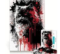 Puzzle da 1000 pezzi con ritratto di un persiano a pelo lungo, ideale per ragazzi, gioco di intelletto e attività per tutta la famiglia, con taglio di qualità (38x26cm)