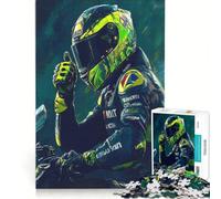 Puzzle da 1000 pezzi con ritratto di un pilota MotoGP gioco educativo antistress compleanno e Natale 38x52cm
