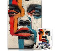 Puzzle da 1000 pezzi con ritratto di un volto astratto, giocattolo, gioco intellettuale, educativo, regali di Babbo Natale segreto, dimensioni 38x26cm