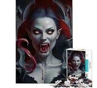 Puzzle da 1000 pezzi con ritratto di vampiro sangue e zanne Sfida per l'intelligenza gioco coinvolgente regalo di compleanno o regalo per il Secret Santa (dimensioni 38x26cm)