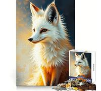 Puzzle da 1000 pezzi con ritratto di volpe bianca per adulti, esercizio mentale, relax consapevole, confezione regalo speciale (38x52cm)