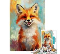 Puzzle da 1000 pezzi con ritratto di volpe dai colori vivaci ideale per adolescenti perfetto per una sfida di velocità a mano libera per e Natale Un giocattolo che stimola l'intelligenza
