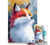 Puzzle da 1000 pezzi con ritratto di volpe rossa per adulti, gioco intelligente e rilassante, con un motivo divertente da assemblare, un regalo prezioso (50x75cm)