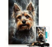 Puzzle da 1000 pezzi con ritratto di Yorkshire Terrier,gioco educativo e divertente con struttura a incastro precisa,ideale per rafforzare i legami affettivi (50x75cm)