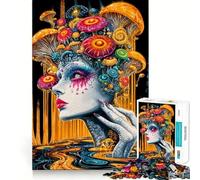 Puzzle da 1000 pezzi con ritratto fantasy della Regina dei Funghi, ideale per adulti, un gioco di logica stimolante, rilassante e divertente, con bordi nitidi e un regalo memorabile (38x52cm)