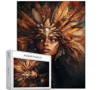 Puzzle da 1000 pezzi con ritratto femminile dalla pelle scura per adulti stile fantasy art puzzle impegnativo giochi di attività familiari colorati fai da te puzzle per decorazioni domestiche regali