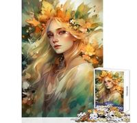 Puzzle da 1000 pezzi con ritratto floreale ad acquerello giocattolo decorazione da parete ottimo regalo e gioco per famiglie con poster abbinato e foglio di quiz dimensioni 38x52cm