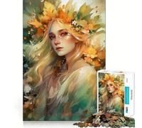 Puzzle da 1000 pezzi con ritratto floreale ad acquerello,gioco di abilità mentale,incastro stabile,parti che non si spostano,passatempo divertente per i lunghi weekend (50x75cm)