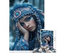 Puzzle da 1000 pezzi con ritratto ispirato ai nativi americani giocattoli fai da te regali per donne e uomini gioco educativo per migliorare l'amore tra coppie dimensioni 50x75cm