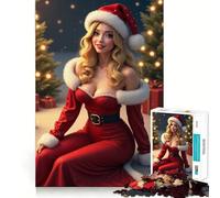 Puzzle da 1000 pezzi con ritratto natalizio di Babbo Natale e bambina, ideale per adolescenti Gioco di logica, leggero e rilassante, con taglio liscio, perfetto per decorare la parete (38x52cm)