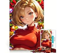 Puzzle da 1000 pezzi con ritratto natalizio di ragazza anime per adulti,divertente e facile da assemblare,ideale per il divertimento in famiglia (38x26cm)