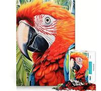 Puzzle da 1000 pezzi con ritratto ravvicinato di un pappagallo, ideale per ragazzi, gioco mentale, svago e divertimento, taglio di alta qualità, regalo premuroso (50x75cm)