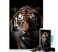 Puzzle da 1000 pezzi con ritratto ravvicinato di una tigre, gioco di abilità mentale per ragazzi, divertimento e svago, design e assemblaggio, regalo elegante 50x75cm