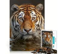 Puzzle da 1000 pezzi con ritratto ravvicinato di una tigre nell'acqua, ideale per adolescenti, gioco rilassante e antistress, taglio di alta qualità, regalo elegante 50x75cm