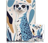 Puzzle da 1000 pezzi con ritratto stilizzato di suricato, giocattoli, giochi educativi, analisi e logica, regali di Babbo Natale segreto, dimensioni 38x52cm