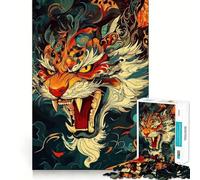 Puzzle da 1000 pezzi con ritratto stilizzato di tigre, ideale per adolescenti, per migliorare la memoria, rilassare la mente e creare opere d'arte di alta qualità 50x75cm