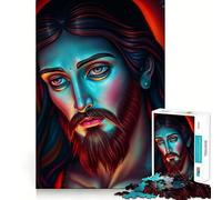 Puzzle da 1000 pezzi con ritratto ultraterreno di Gesù Cristo, ideale per adulti, un gioco stimolante per la mente, perfetto per il tempo libero, con dettagli nitidi (50x75cm)