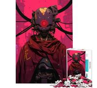 Puzzle da 1000 pezzi con robot cyberpunk e mantello rosso Gioco avvincente per coltivare la pazienza antistress e regalo di compleanno (dimensioni 38x26cm)