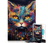 Puzzle da 1000 pezzi con robot gatto cyborg per adulti, ideale per migliorare la memoria, calmare la mente, assemblare e creare un'attività creativa (50x75cm)
