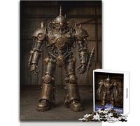 Puzzle da 1000 pezzi con robot steampunk in ambientazione industriale, gioco divertente per lo sviluppo cognitivo, regalo speciale per una celebrazione premurosa, dimensioni 38x52cm