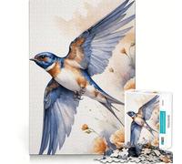 Puzzle da 1000 pezzi con rondine in volo ad acquerello,gioco creativo per sviluppare le capacità di apprendimento,incastro perfetto,nessun pezzo si stacca,attività per rafforzare i legami familiari